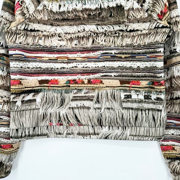 MARA HOFFMAN Neoprene Sweatshirt Fringe Photo Print Pullover Sweater - Picture 6 of 13